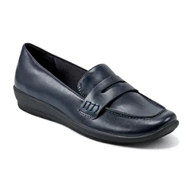 Easy Spirit Aerilyn Womens Moc Closed Toe Loafers In Blue