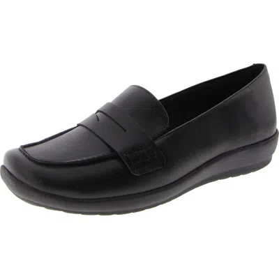 Easy Spirit Aerilyn3 Womens Faux Leather Slip On Loafers In Black