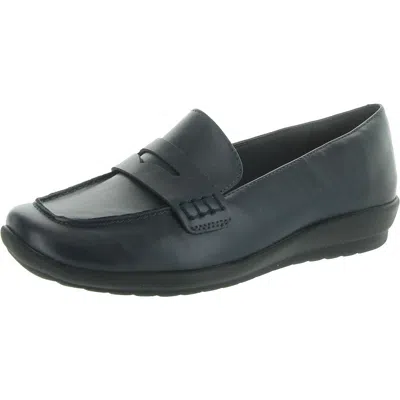 Easy Spirit Aerilyn3 Womens Faux Leather Slip On Loafers In Blue