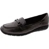 Easy Spirit Amalie Womens Leather Square Toe Loafers In Silver