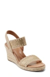 Easy Spirit Women's Ariella Espadrille Wedge Sandals In Metallic Gold