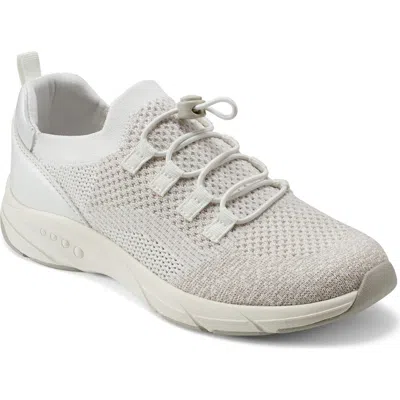 Easy Spirit Astrid Pull-on Knit Sneaker In Taupe,white Multi