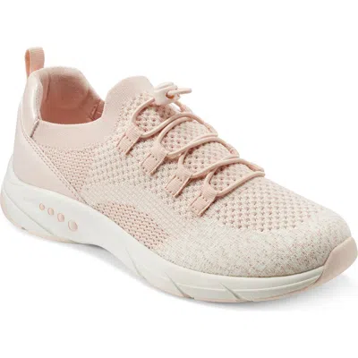 Easy Spirit Astrid Pull-on Knit Sneaker In Pale Peach,ivory Multi