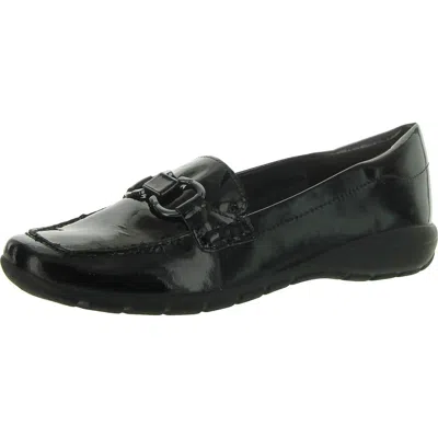 Easy Spirit Avienta Womens Leather Slip On Loafers In Black