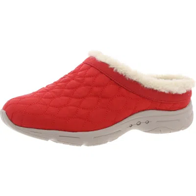 Easy Spirit Bimmy 2 Womens Faux Fur Lined Manmade Loafer Slippers In Red