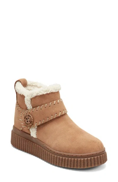 Easy Spirit Brendan Faux Fur Trim Bootie In Brown