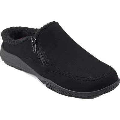 Easy Spirit Brenley 2 Womens Faux Fur Slip On Mules In Black