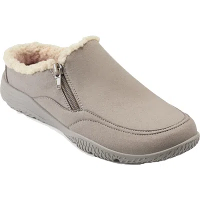 Easy Spirit Brenley 2 Womens Faux Fur Slip On Mules In Gray