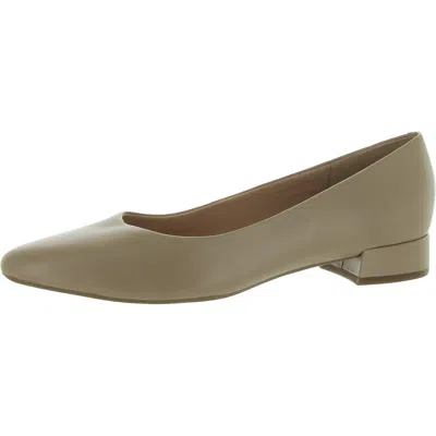 Easy Spirit Caldise Womens Leather Block Heel Kitten Heels In Green