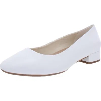 Easy Spirit Caldise Womens Leather Low Heel Block Heels In White