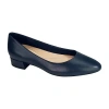 Easy Spirit Caldise Womens Round Closed Toe Block Heel Pumps In Blue