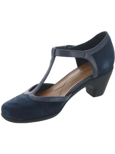 Easy Spirit Cara Womens Leather Pumps In Blue
