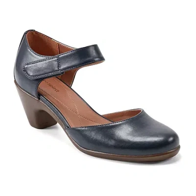 Easy Spirit Casity Womens Round Closed Toe Mary Jane Shoes In Blue