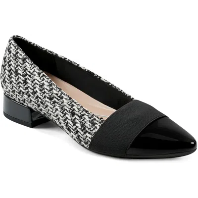 Easy Spirit Casta 2 Womens Padded Insole Man Made Pumps In Black,white Tweed Multi