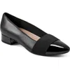 Easy Spirit Casta Pointed Toe Pump In Black/ Black Patent