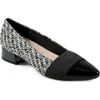 Easy Spirit Casta 2 Womens Padded Insole Man Made Pumps In Black Tweed/black Patent