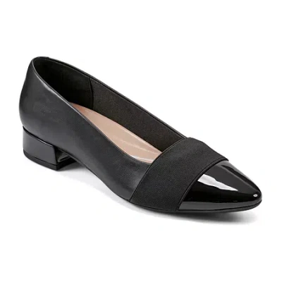 Easy Spirit Castle Womens Pointed Closed Toe Block Heel Pumps In Black