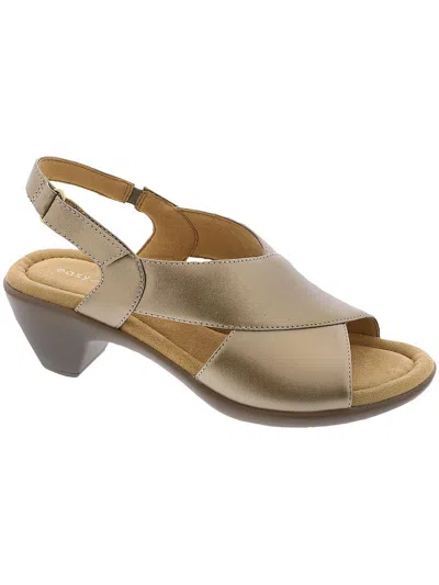 Easy Spirit Chantal Womens Comfort Insole Faux Leather Heels In Beige