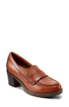 Easy Spirit Charli Block Heel Loafer In Medium Brown