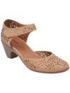 Easy Spirit Cindie Womens Leather Ankle Strap Mary Jane Heels In White