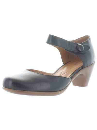 Easy Spirit Clarice Womens Cushioned Footbed Block Heel Mary Jane Heels In Black