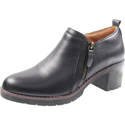 Easy Spirit Cosa Womens Zipper Leather Ankle Boots In Black