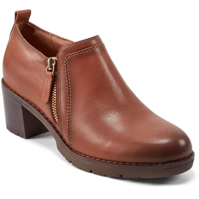 Easy Spirit Cosa Womens Zipper Leather Shooties In Medium Brown Leather
