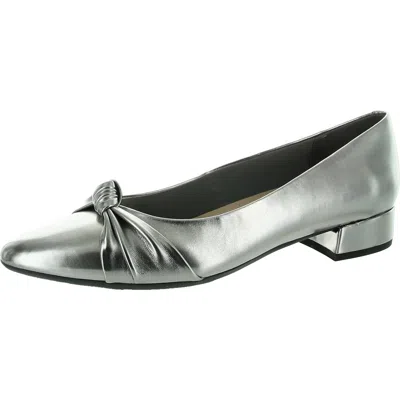 Easy Spirit Cristen Womens Metallic Manmade Flat Shoes In Silver