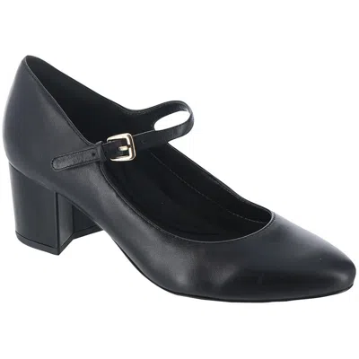 Easy Spirit Cyra Womens Solid Leather Mary Jane Heels In Black