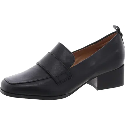 Easy Spirit Darlene Womens Cushioned Footbed Leather Loafers In Black Leather