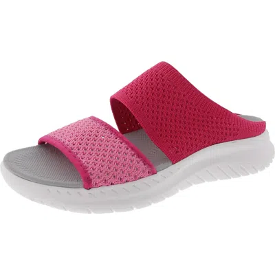 Easy Spirit Davera Womens Padded Insole Knit Slide Sandals In Pink