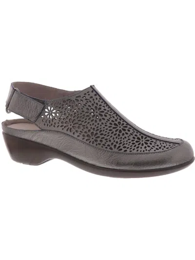 Easy Spirit Dawn Womens Leather Laser Cut Sandals Shoes In Grey