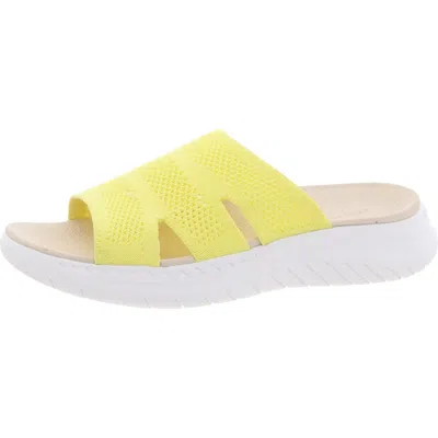 Easy Spirit Deion Womens Slip On Open Toe Pool Slides In Yellow
