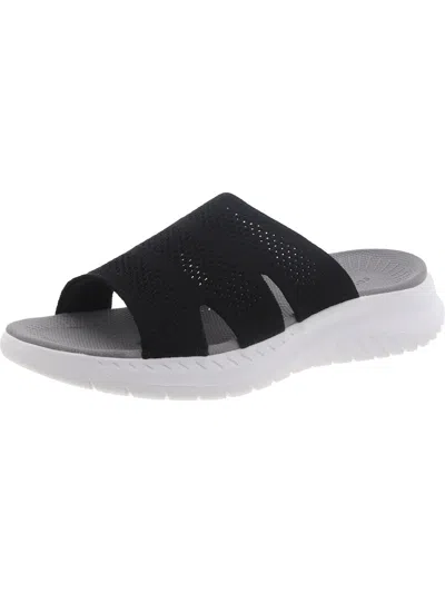 Easy Spirit Women's Deion Round Toe Flat Casual Sandals In Black