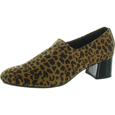 Easy Spirit Denisa 2 Womens Animal Print Man Made Block Heels In Brown