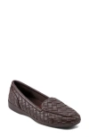 Easy Spirit Devit Woven Apron Toe Flat In Dark Brown