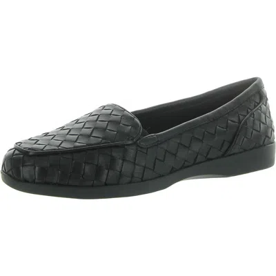 Easy Spirit Devitt 19 Womens Leather Slip-on Ballet Flats In Black