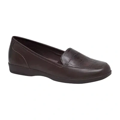 Easy Spirit Devitt Womens Round Loafers In Brown