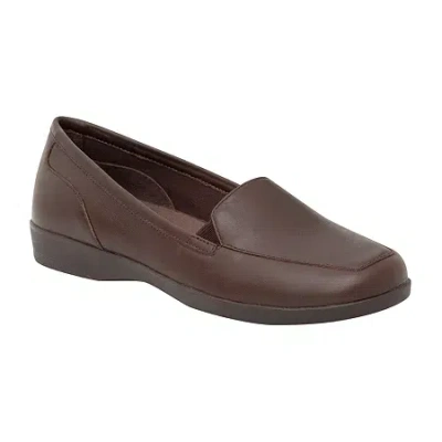 Easy Spirit Devitt Womens Round Loafers In Brown