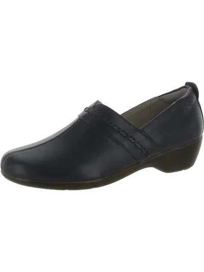 Easy Spirit Dolores Womens Leather Laceless Loafers In Blue