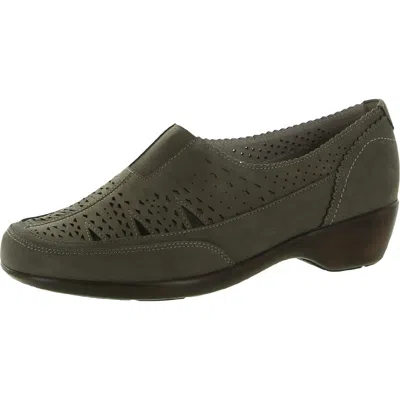 Easy Spirit Duff Womens Leather Slip On Heels In Grey