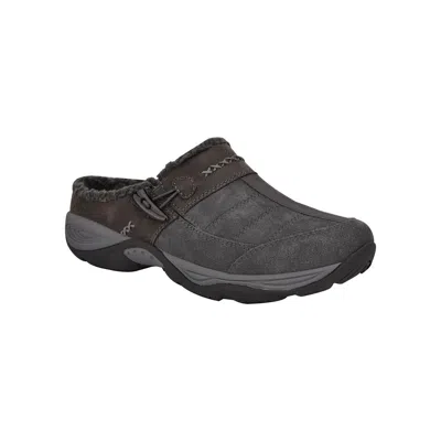 Easy Spirit Efrost Womens Suede Slip On Mules In Grey
