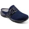 Easy Spirit Eleena Womens Leather Slip On Clogs In Blue