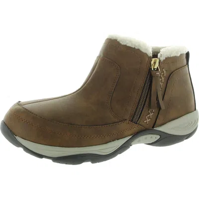 Easy Spirit Epic Womens Suede Water Resistant Ankle Boots In Brown
