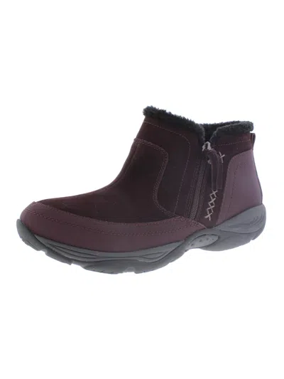 Easy Spirit Epic Womens Suede Water Resistant Ankle Boots In Pink