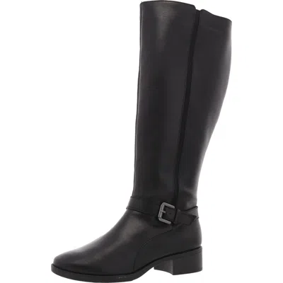 Easy Spirit Esnadette Womens Wide Calf Leather Knee-high Boots In Black