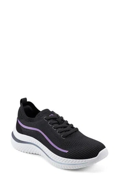 Easy Spirit Women's Gage Lace-up Casual Round Toe Sneakers In Black,purple