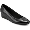 Easy Spirit Women's Gracey Round Toe Slip-on Wedge Dress Pumps Women's Shoes In Black