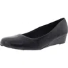 Easy Spirit Gracey Womens Suede Square Toe Wedge Heels In Blue
