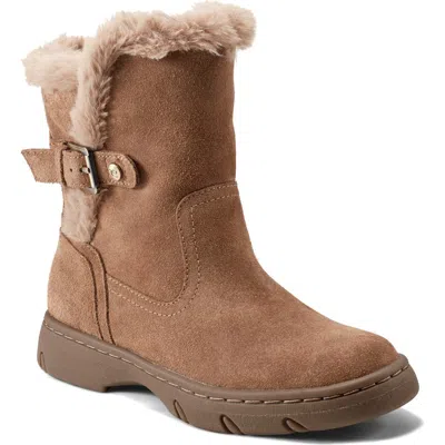 Easy Spirit Graye Faux Shearling Boot In Med Brown